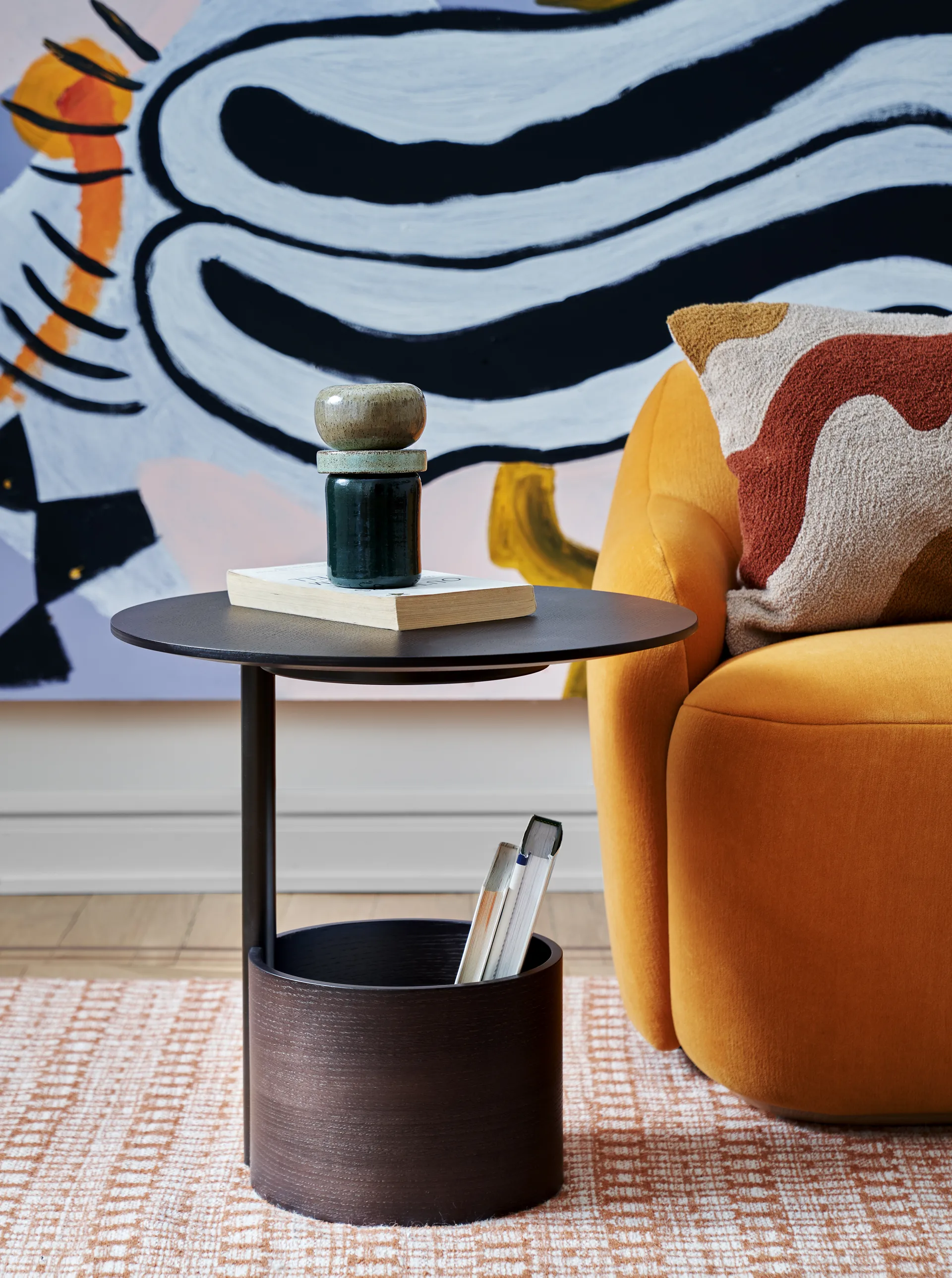 Parasol S salongbord Ø 50 cm, Dark stained oak Maze