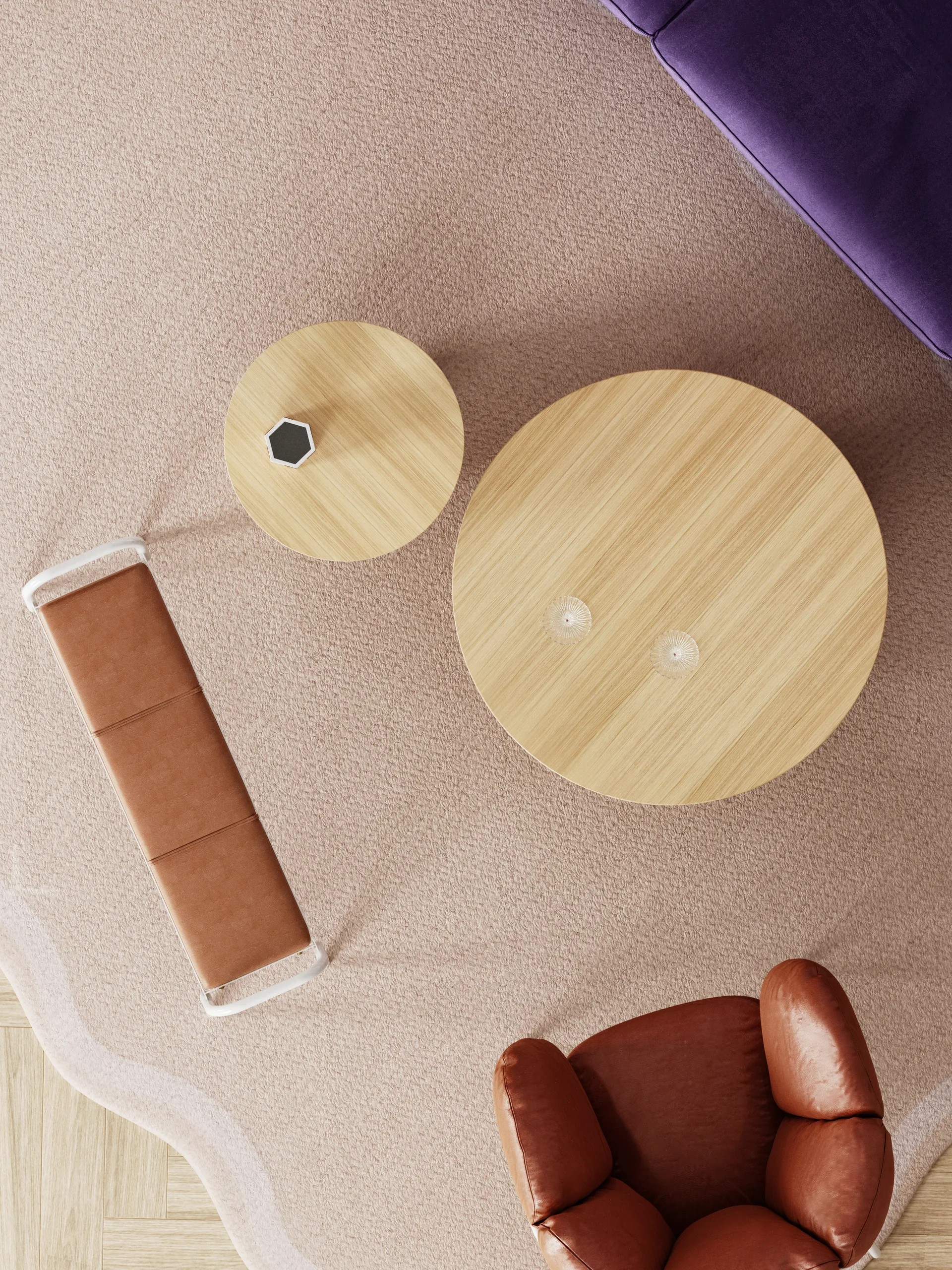 Parasol S salongbord Ø 50 cm, Oak Maze