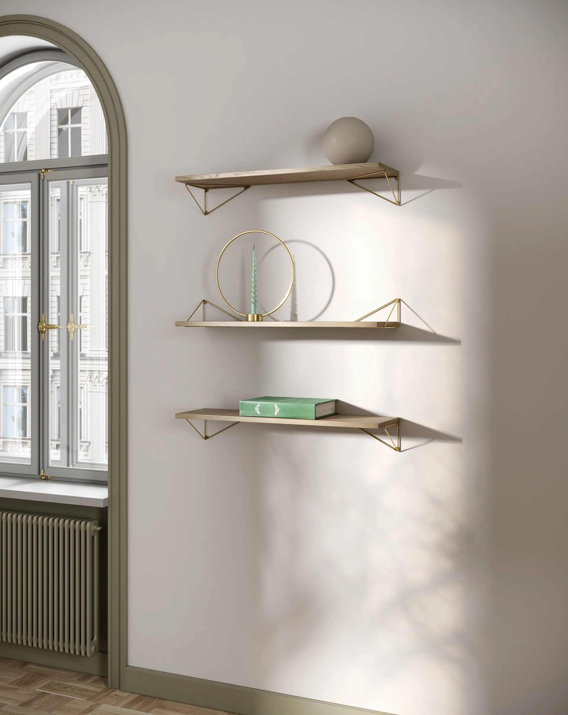 Pythagoras Bundle A hyllesystem eik-messing Maze