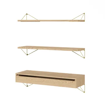 Pythagoras Bundle C hyllesystem eik-messing - Maze