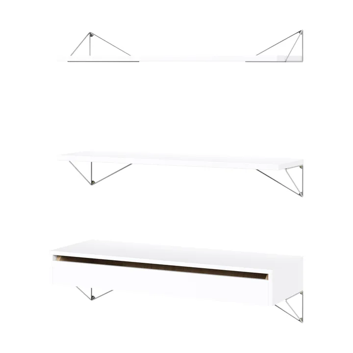 Pythagoras Bundle C hyllesystem hvit-krom - Maze