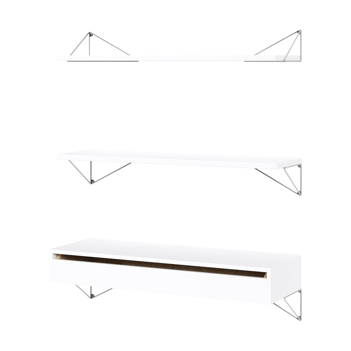 Maze Pythagoras Bundle C hyllesystem hvit-krom | Skandinavisk Design | Hvit
