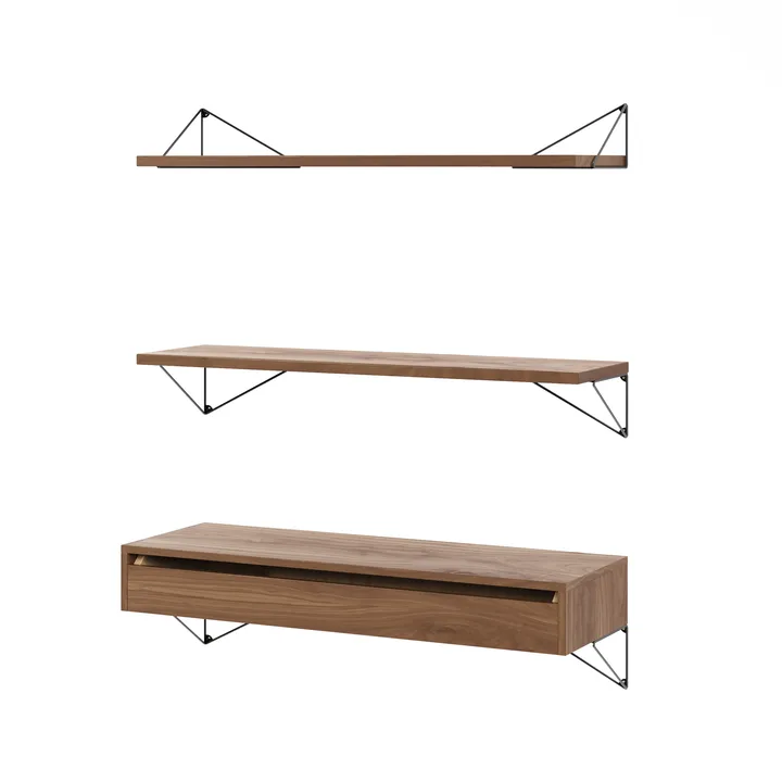 Pythagoras Bundle C hyllesystem valnøtt-svart - Maze