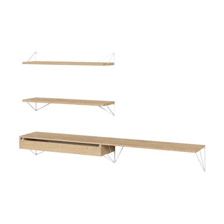 Pythagoras Bundle D hyllesystem eik-hvit - Maze