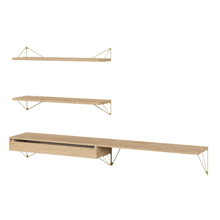 Pythagoras Bundle D hyllesystem eik-messing - undefined - Maze