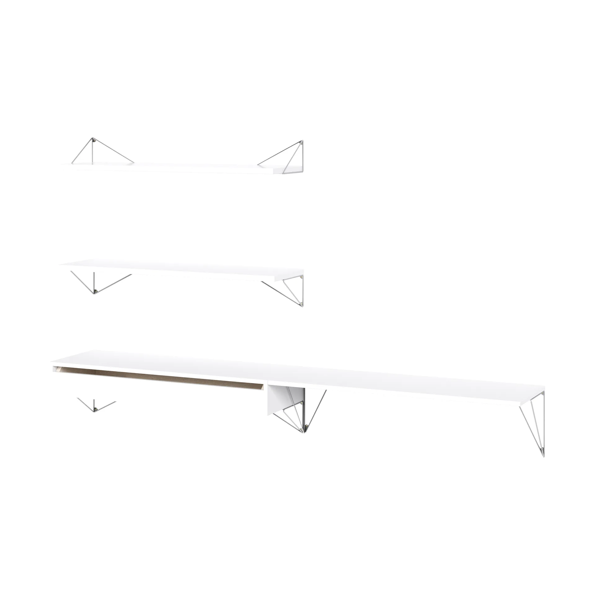 Pythagoras Bundle D hyllesystem hvit-krom,  Maze