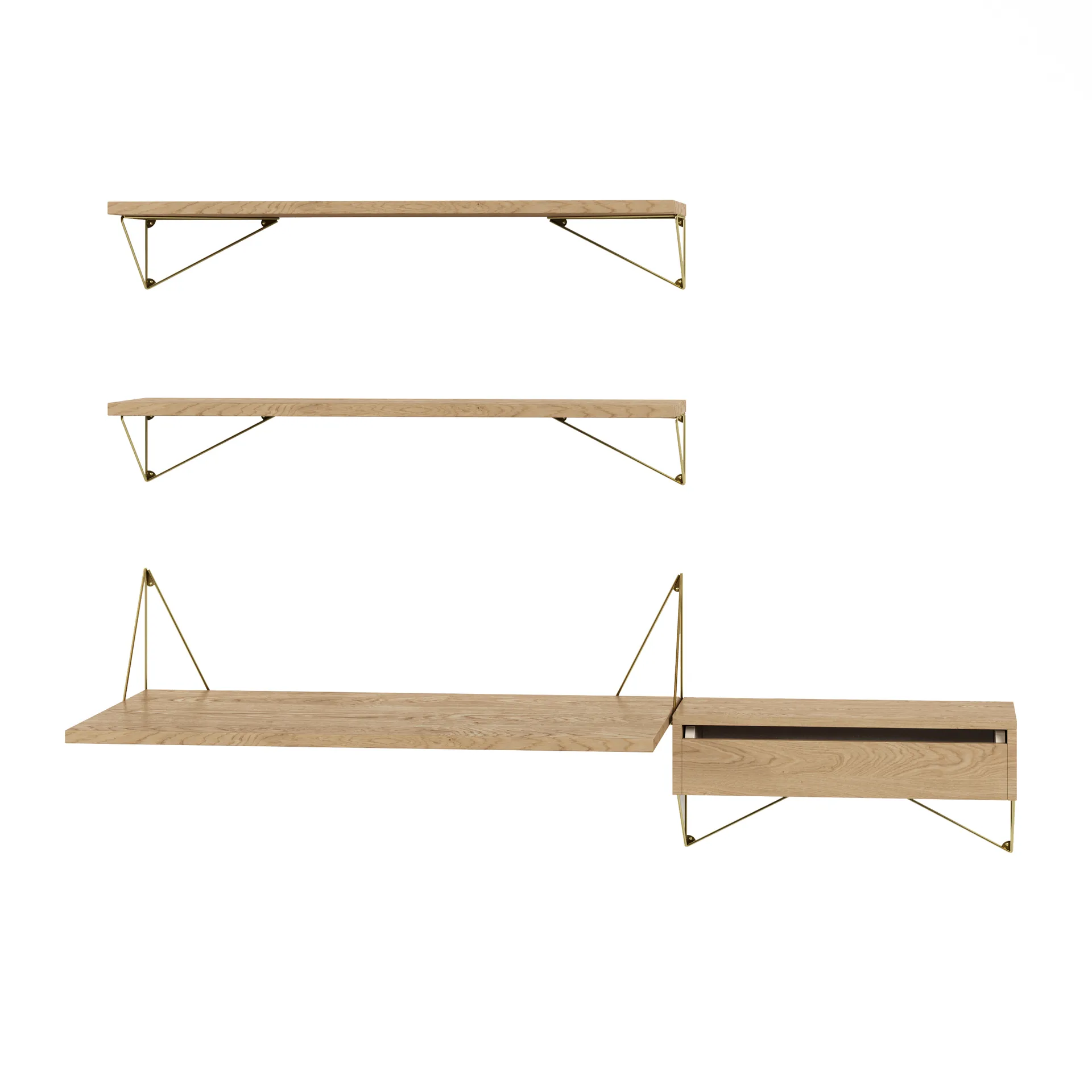 Pythagoras Bundle E hyllesystem eik-messing Maze