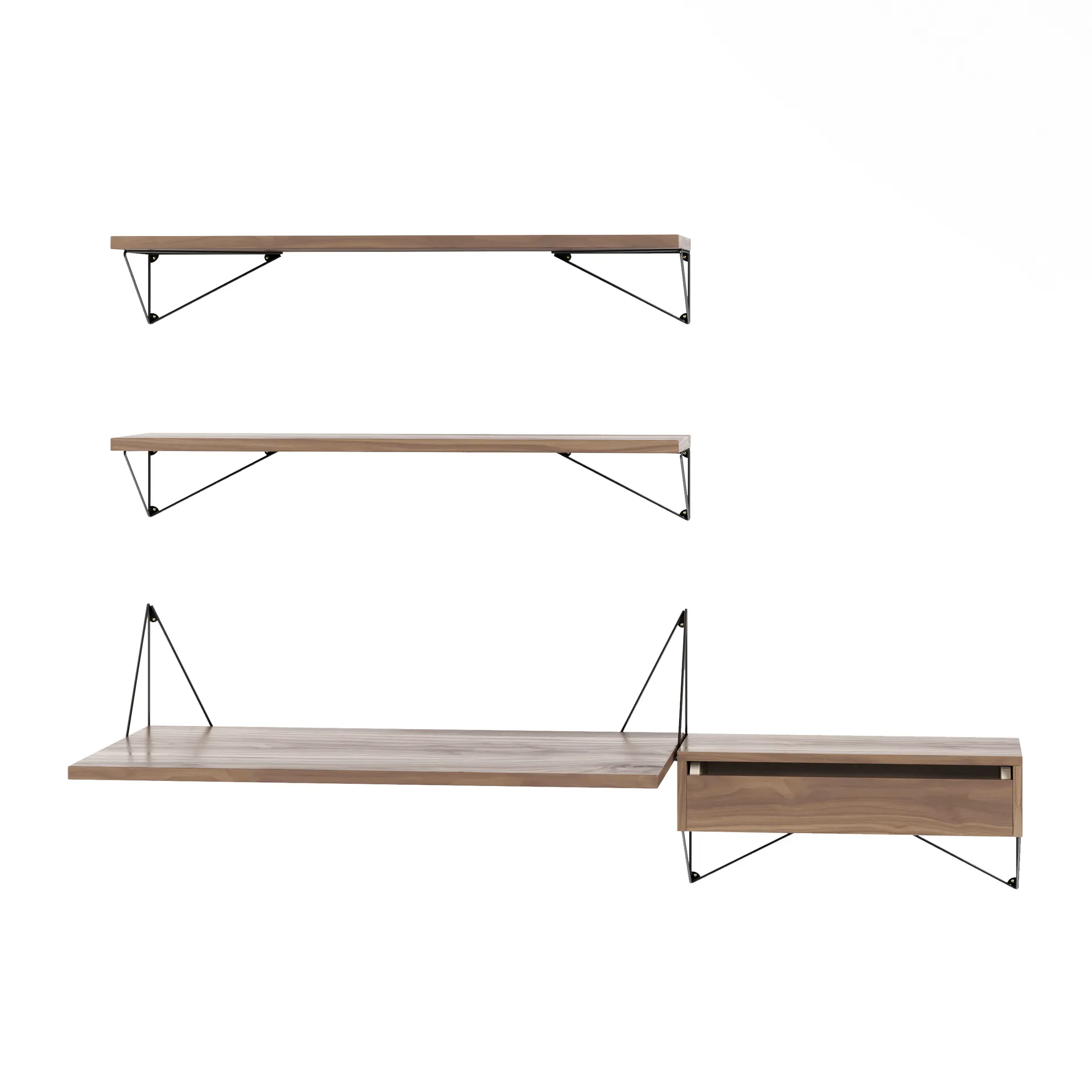 Pythagoras Bundle E hyllesystem valnøtt-svart,  Maze