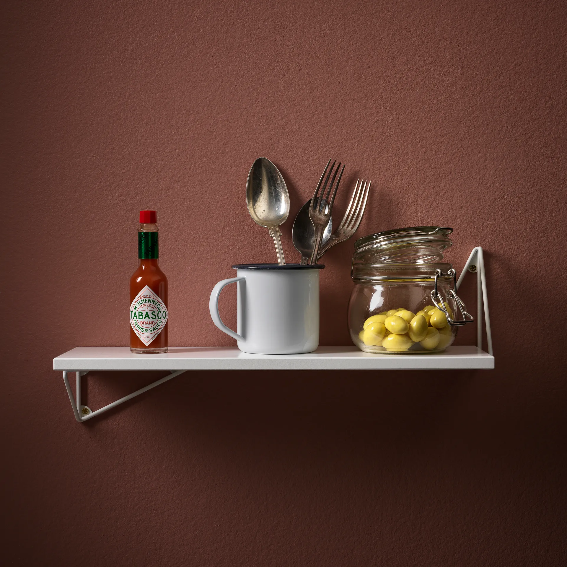 Pythagoras XS hylle, hvit Maze