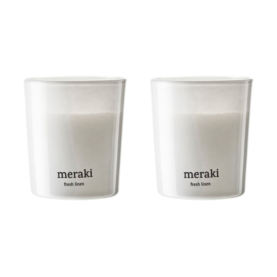 Meraki - Fresh Linen duftlys 7x6 cm  hvit
