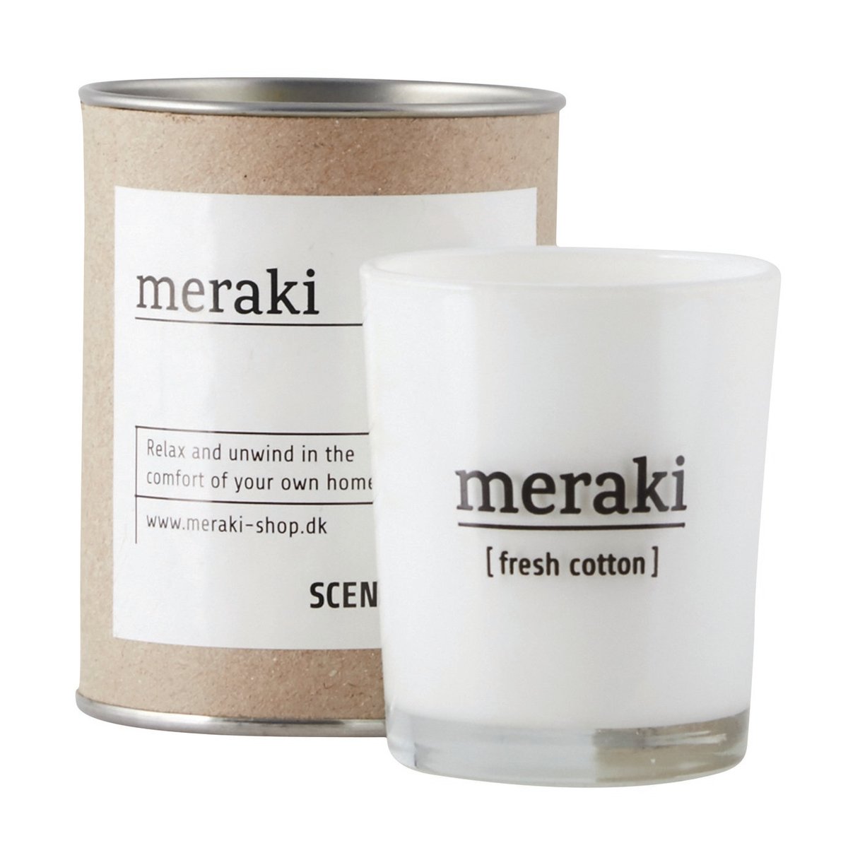 Meraki duftlys 35 timer Fresh cotton | Skandinavisk Design | Duftlys & Duftpinner | Hvit