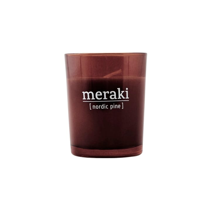 Meraki duftlys brunt glass 12 timer - Nordic pine - Meraki