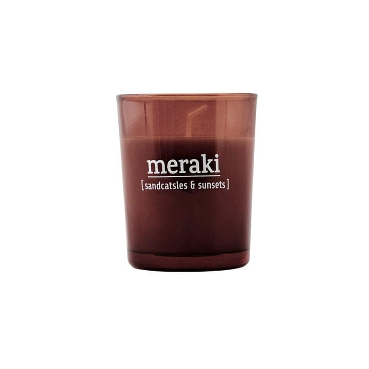 Meraki duftlys brunt glass 12 timer - Sandcastles & sunsets - Meraki