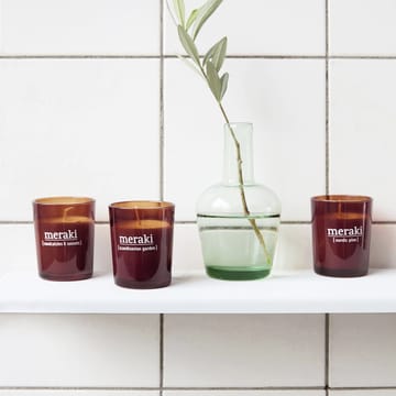 Meraki duftlys brunt glass 12 timer - Scandinavian garden - Meraki