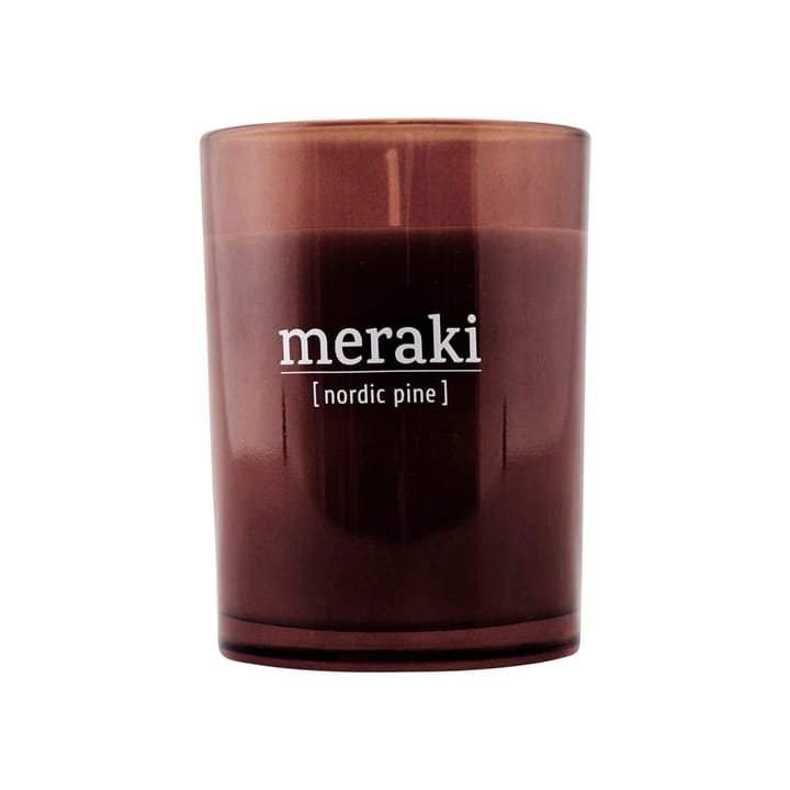 Meraki duftlys brunt glass 35 timer - nordic pine - Meraki