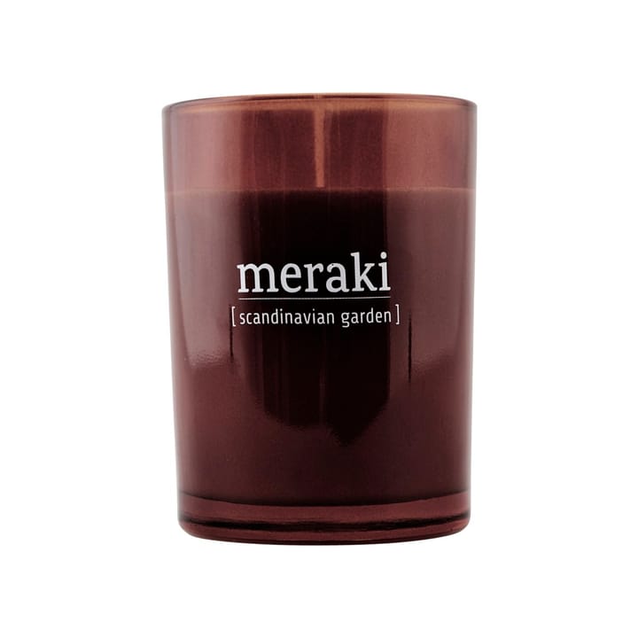 Meraki duftlys brunt glass 35 timer - scandinavian garden - Meraki