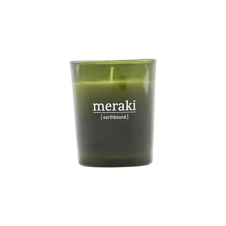 Meraki duftlys grønt glass 12 timer - Earthbound - Meraki