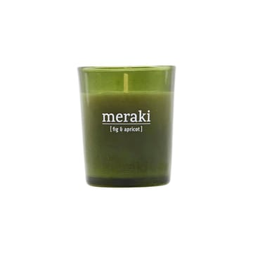 Meraki duftlys grønt glass 12 timer - Fig-apricot - Meraki
