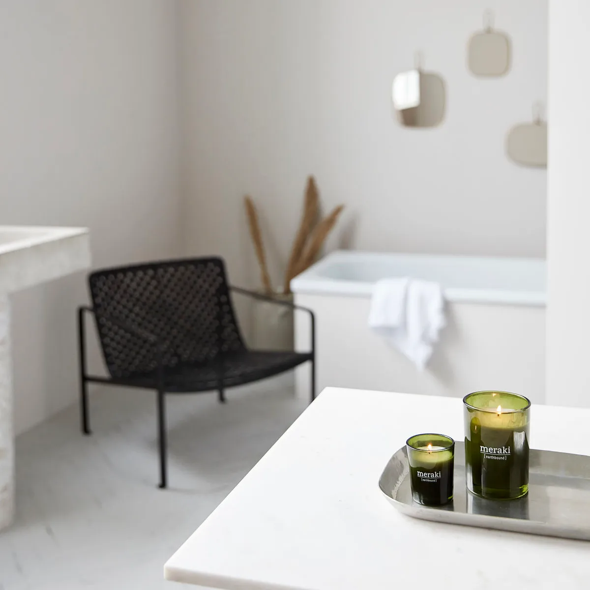 Meraki duftlys grønt glass 35 timer, Earthbound Meraki