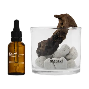 Meraki duftspreder lavastein og tre inkl. olje - Herbal calm, Hvit - Meraki