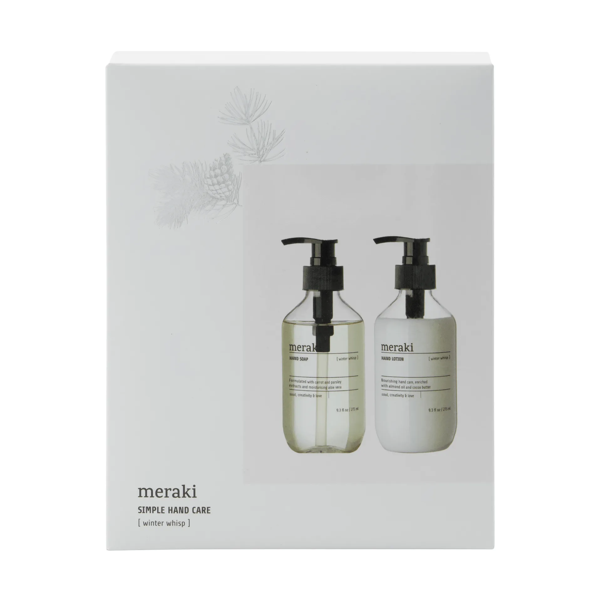 Meraki gavesett, håndsåpe og håndkrem, Winter whisp Meraki