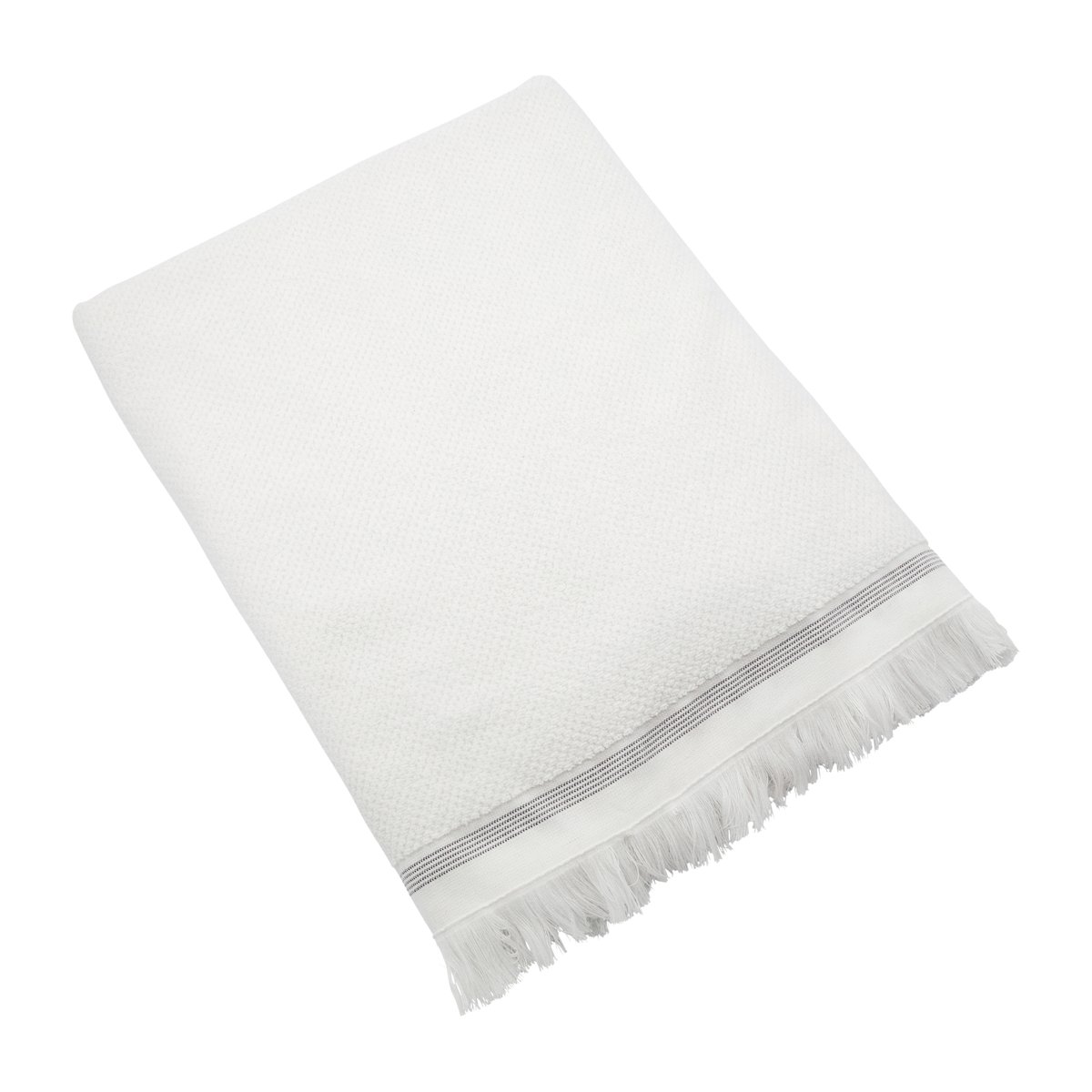Bilde av Meraki Meraki håndkle hvit med grå strek 100 x 180 cm