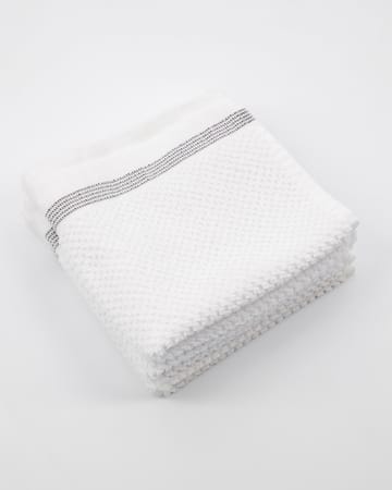 Meraki håndkle hvit med grå strek 3-pakning - 30 x 30 cm - Meraki