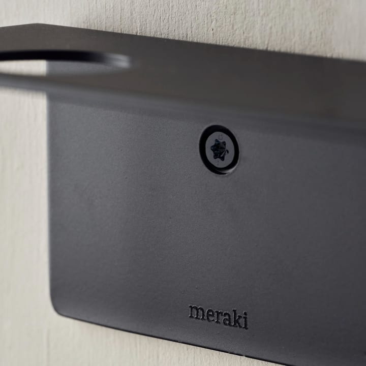 Meraki hylle med flaskehenger og krok, Børstet sort finish Meraki