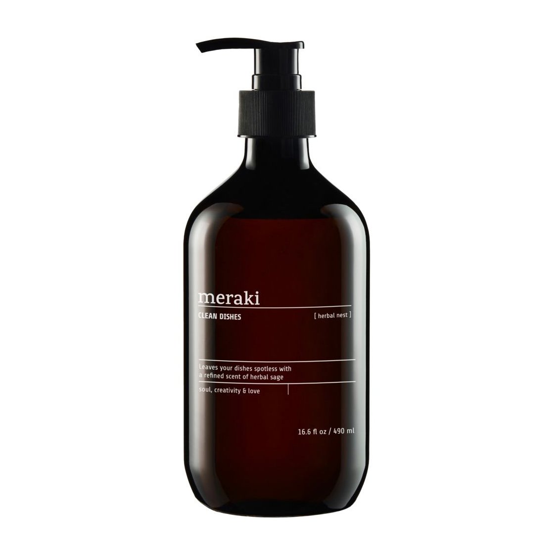 Meraki oppvaskmiddel 490 ml Herbal nest | Skandinavisk Design | Oppvaskmiddel | Svart
