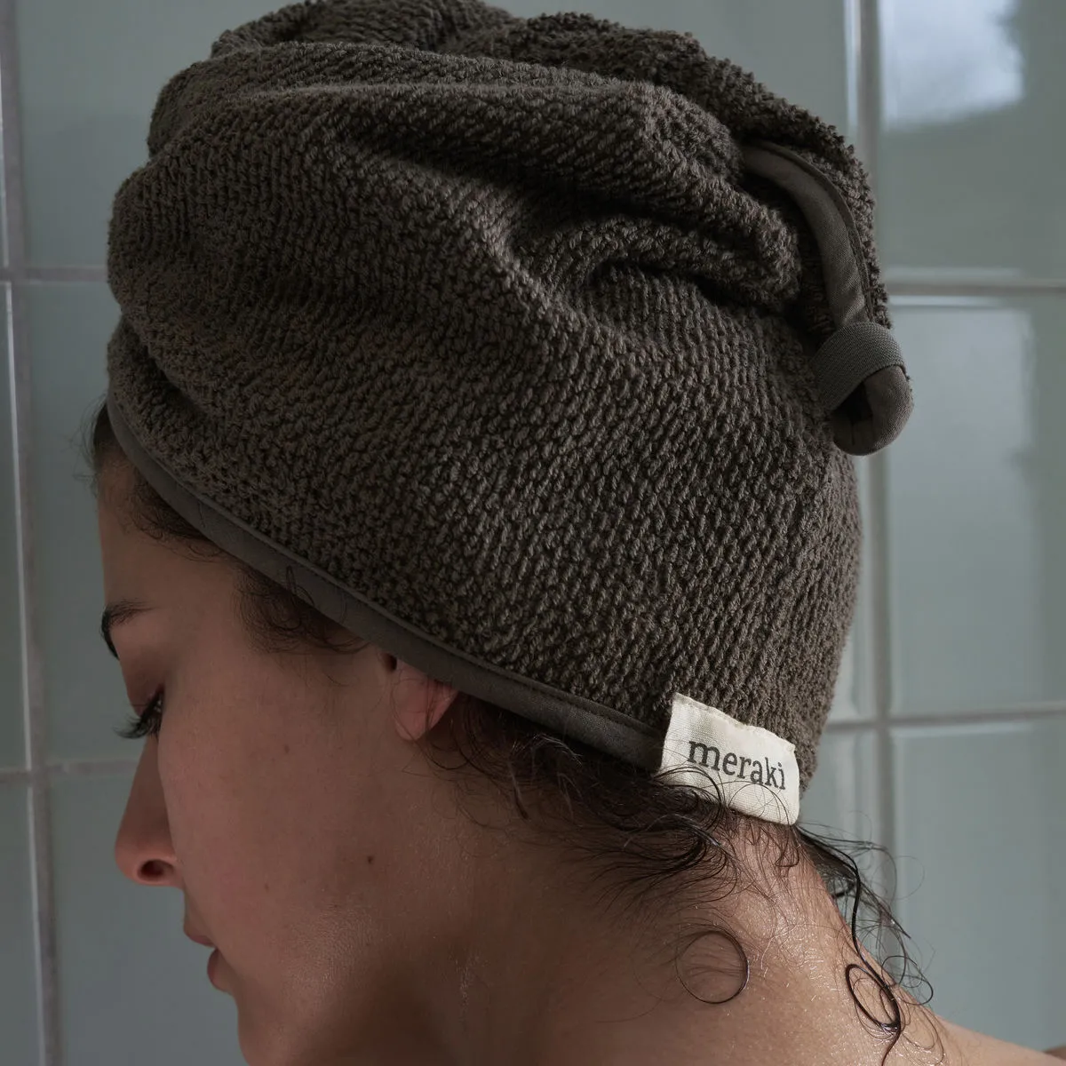 Solid hårhåndkle 25x63 cm, Army Meraki