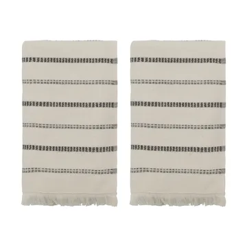 True håndkle 2 deler - Off-White-svart, 50x100 cm - Meraki