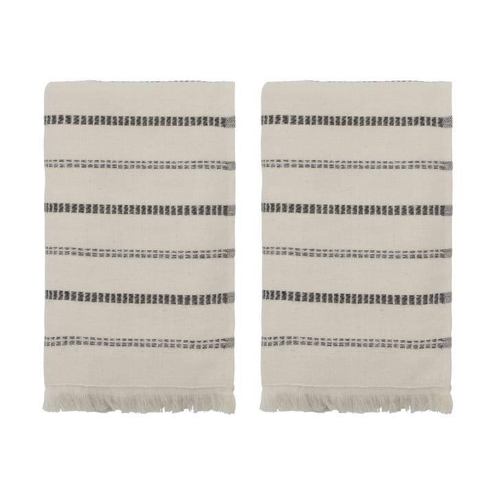 True håndkle 2 deler - Off-White-svart, 50x100 cm - Meraki