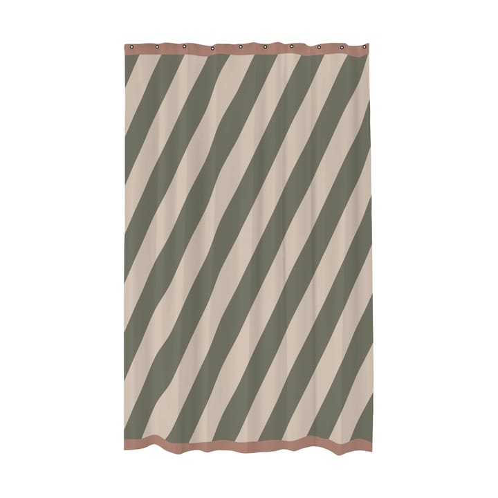 Diagonal dusjforheng 150x200 cm - Dark olive - Mette Ditmer