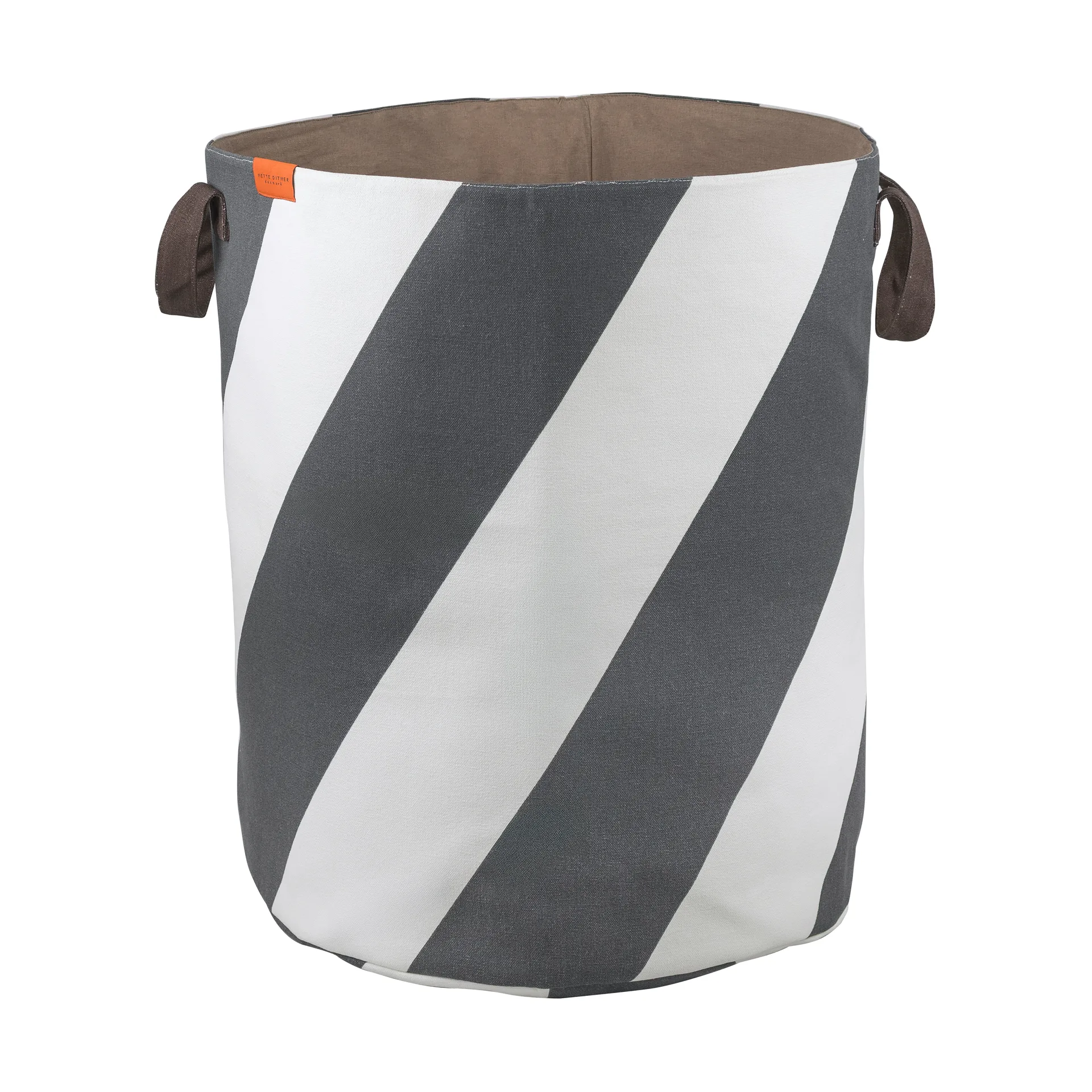 Diagonal vaskekurv Ø40x50 cm, Dark grey-off-white Mette Ditmer