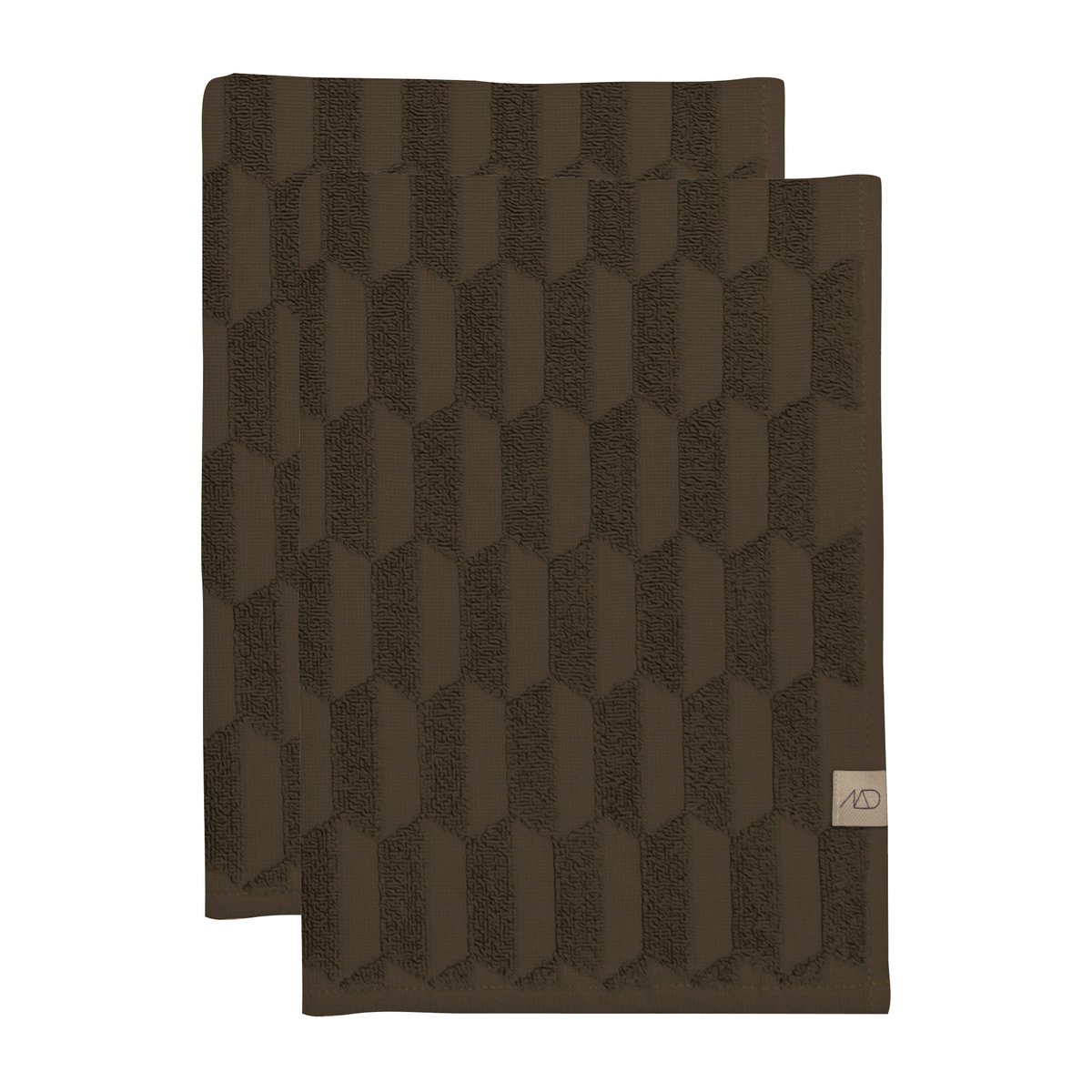 Mette Ditmer Geo gjesthåndkle 2-stk. Chocolate | Skandinavisk Design | Håndklær | Brun