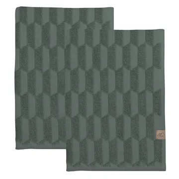 Geo gjesthåndkle 2-stk. - Pine green - Mette Ditmer
