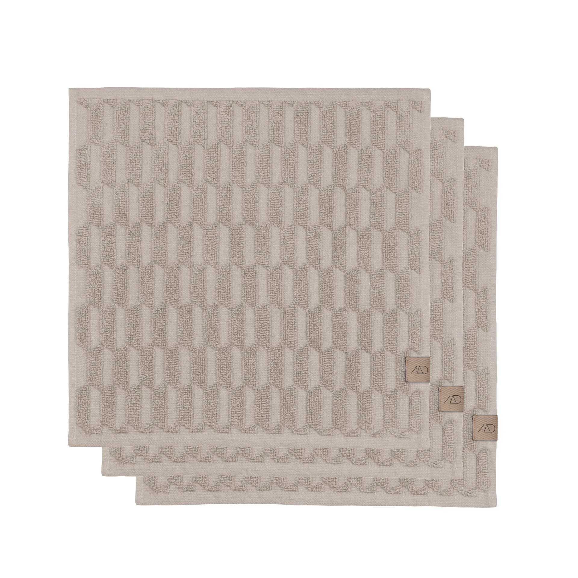 Geo handkle 30 x 30 cm 3-pakning, Sand Mette Ditmer
