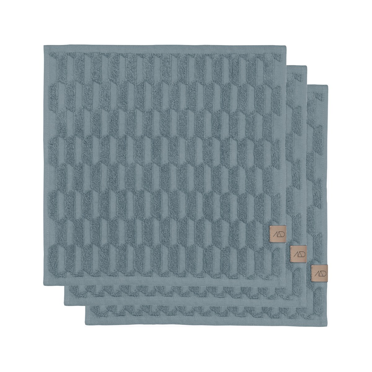 Bilde av Mette Ditmer Geo handkle 30 x 30 cm 3-pakning Stone blue