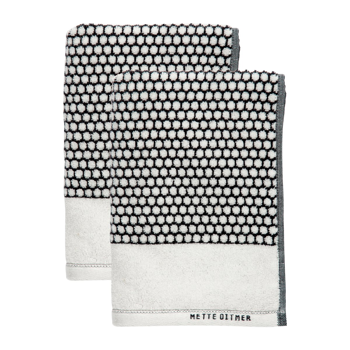Bilde av Mette Ditmer Grid gjestehåndkle 38 x 60 cm 2-pakning Sort-offwhite