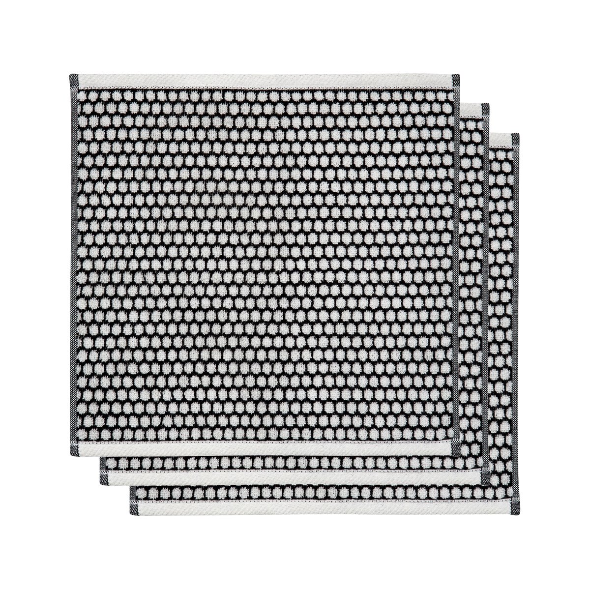 Bilde av Mette Ditmer Grid håndkle 31 x 31 cm 3-pakning Sort-offwhite