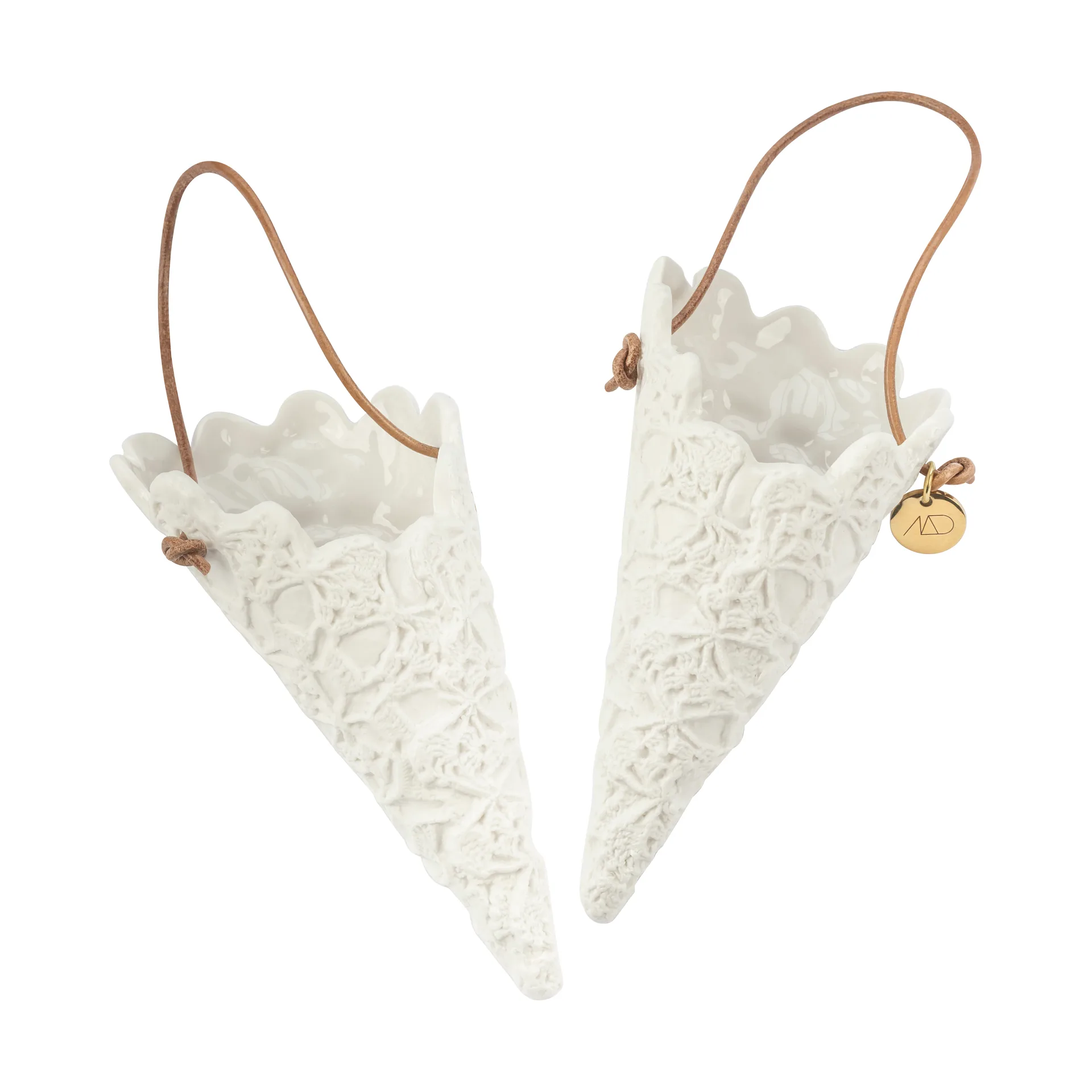 Lace julekremmerhus 2-pakning, Offwhite Mette Ditmer