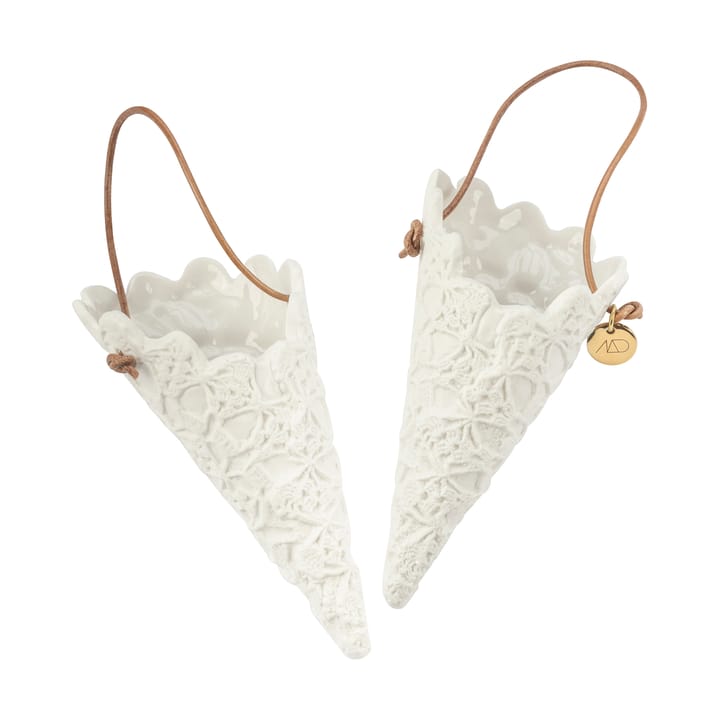 Lace julekremmerhus 2-pakning - Offwhite - Mette Ditmer