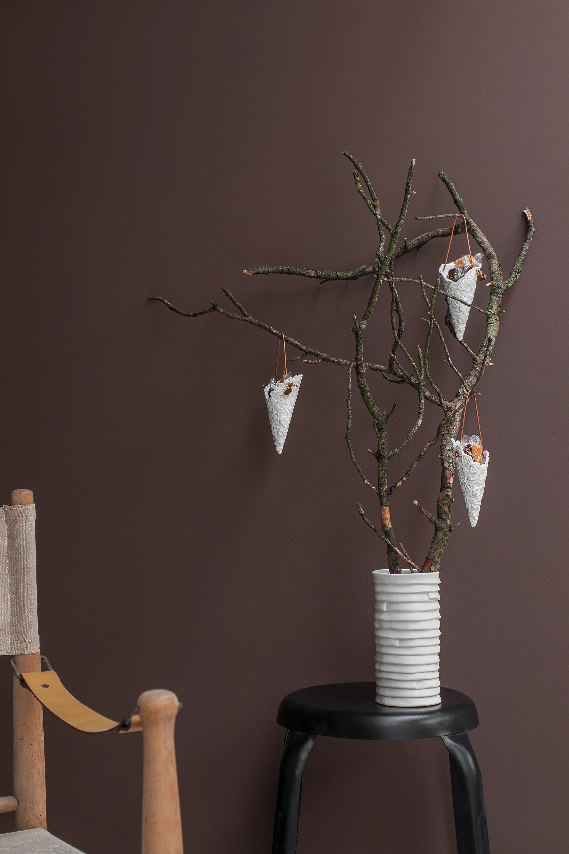 Lace julekremmerhus 2-pakning, Offwhite Mette Ditmer