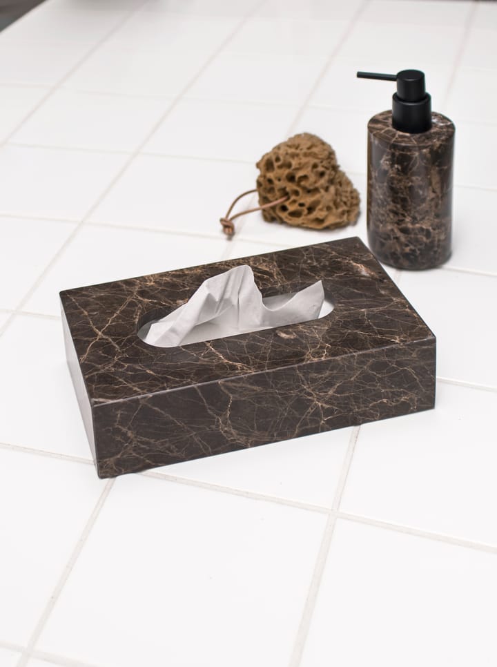Marble lommetørkleboks 14 x 25,5 cm - Brun - Mette Ditmer