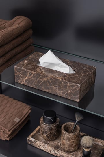 Marble lommetørkleboks 14 x 25,5 cm - Brun - Mette Ditmer