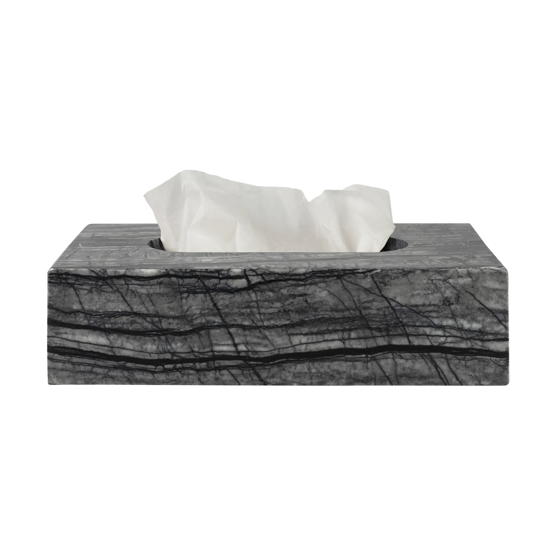 Marble lommetørkleboks 14 x 25,5 cm, Sort-grå Mette Ditmer