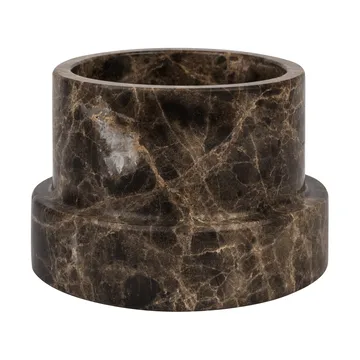 Marble lysestake til kubbelys 6,5 cm - Brun - Mette Ditmer