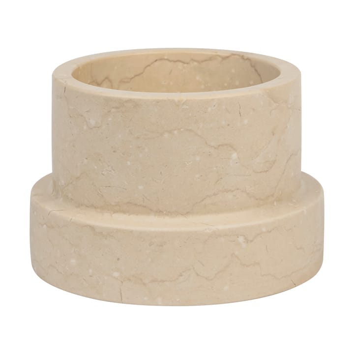 Marble lysestake til kubbelys 6,5 cm - Sand - Mette Ditmer