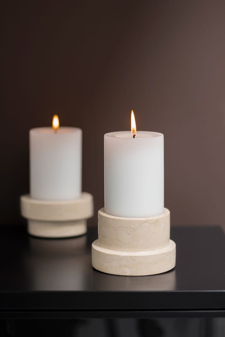 Marble lysestake til kubbelys 6,5 cm, Sand Mette Ditmer