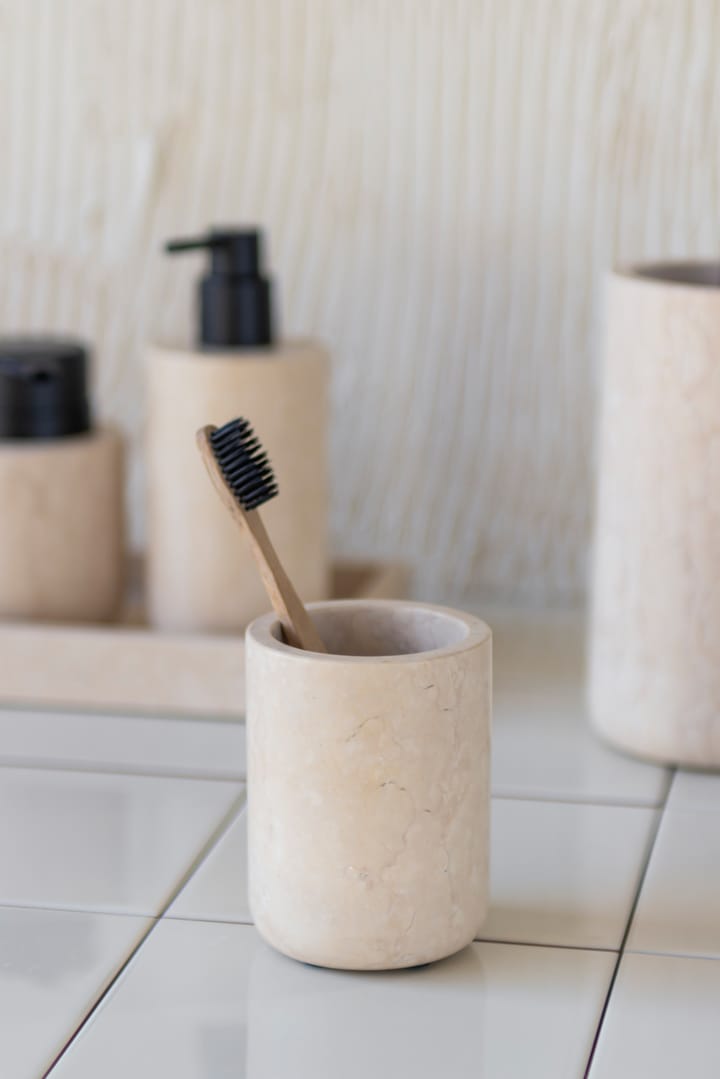 Marble tannbørsteholder 10 cm, Sand Mette Ditmer